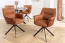 riess-ambiente Drehstuhl LE GRAND cognac Echtleder mit Armlehne Bild 3