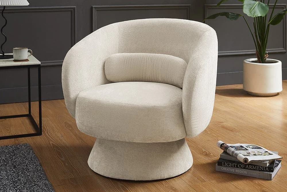 riess-ambiente Drehsessel BOSSA NOVA beige Chenille drehbar - Bild 2