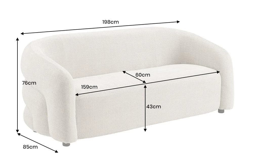 riess-ambiente 3-Sitzer VOGUE 200cm beige Sofa - Bild 4