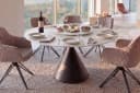 riess-ambiente Esstisch SIGNATURE 135cm Weiß/Schwarz Keramik Metall Säulenfuß Marmoroptik Bild 2