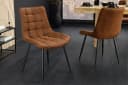 riess-ambiente Esszimmerstuhl ROADSTAR cognac / schwarz - Microfaser, Metallbeine, Ziersteppung Bild 1