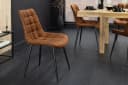 riess-ambiente Esszimmerstuhl ROADSTAR cognac / schwarz - Microfaser, Metallbeine, Ziersteppung Bild 2