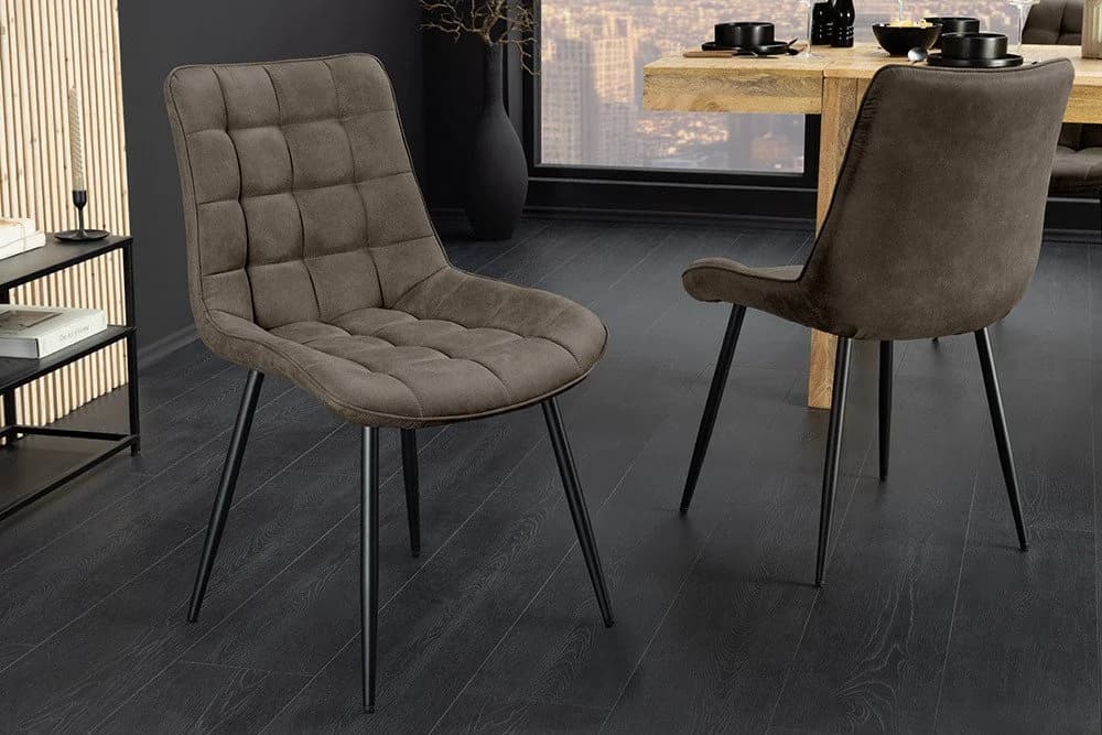 riess-ambiente Esszimmerstuhl ROADSTAR Taupe Schwarz Microfaser Metallbeine - Bild 2