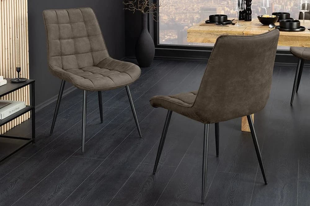 riess-ambiente Esszimmerstuhl ROADSTAR Taupe Schwarz Microfaser Metallbeine - Bild 3