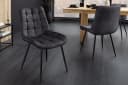 riess-ambiente Esszimmerstuhl ROADSTAR grau/schwarz Samt Metallbeine Retro Bild 2
