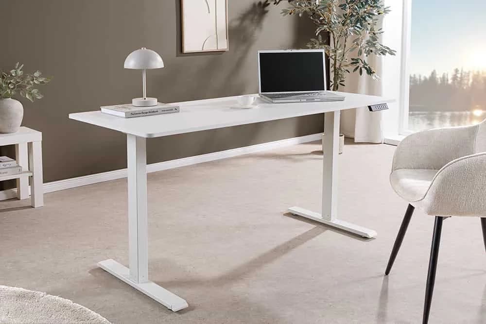 riess-ambiente Schreibtisch WHITE DESK 140cm Weiß Höhenverstellbar - Bild 4