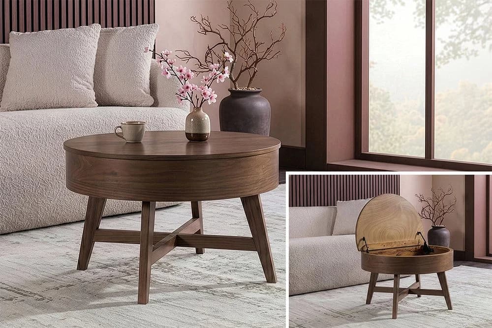 riess-ambiente Couchtisch KYOTO 70cm braun Mangoholz massiv mit Stauraum - Bild 5