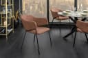 Riess Ambiente Esszimmerstuhl Noblesse Braun Chenille Schwarz Metall Bild 2