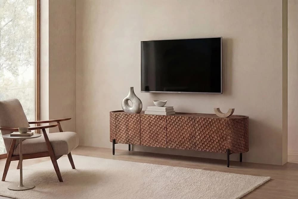 riess-ambiente TV-Board ADLON 160cm 3D-Front Mango-Massivholz - Bild 3