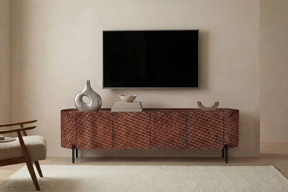 riess-ambiente TV-Board ADLON 160cm 3D-Front Mango-Massivholz - Bild 4