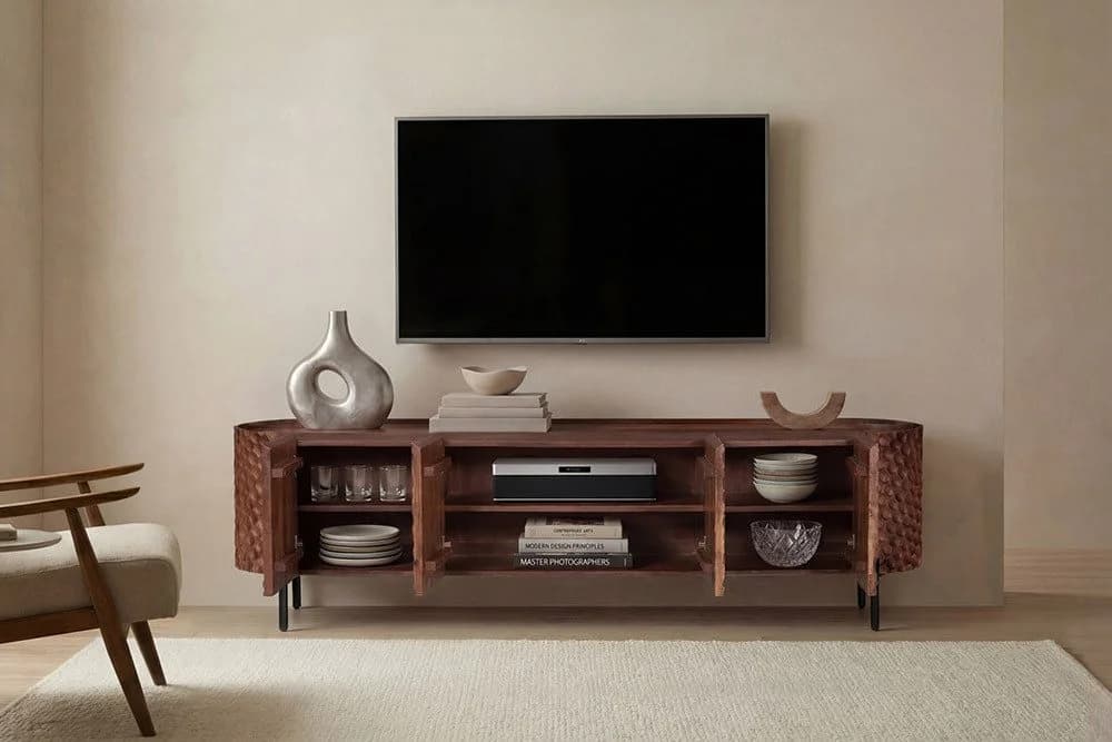 riess-ambiente TV-Board ADLON 160cm 3D-Front Mango-Massivholz - Bild 5