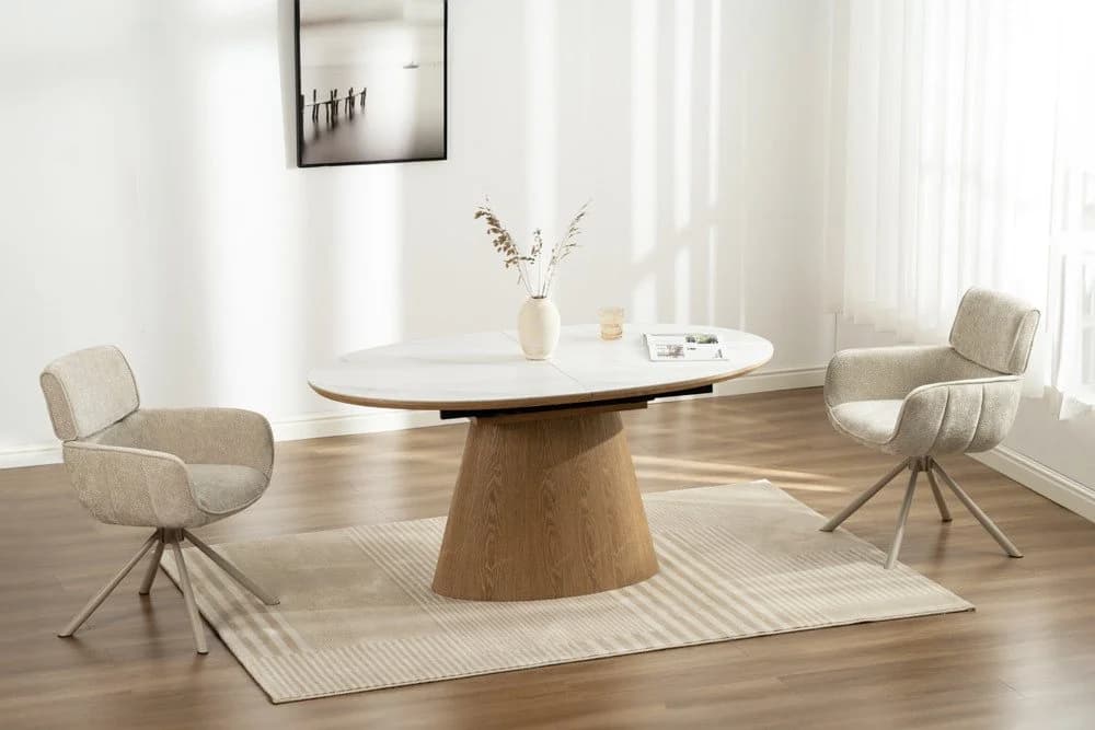 riess-ambiente Esstisch UNIQUE weiß/natur Keramik ausziehbar - Bild 2