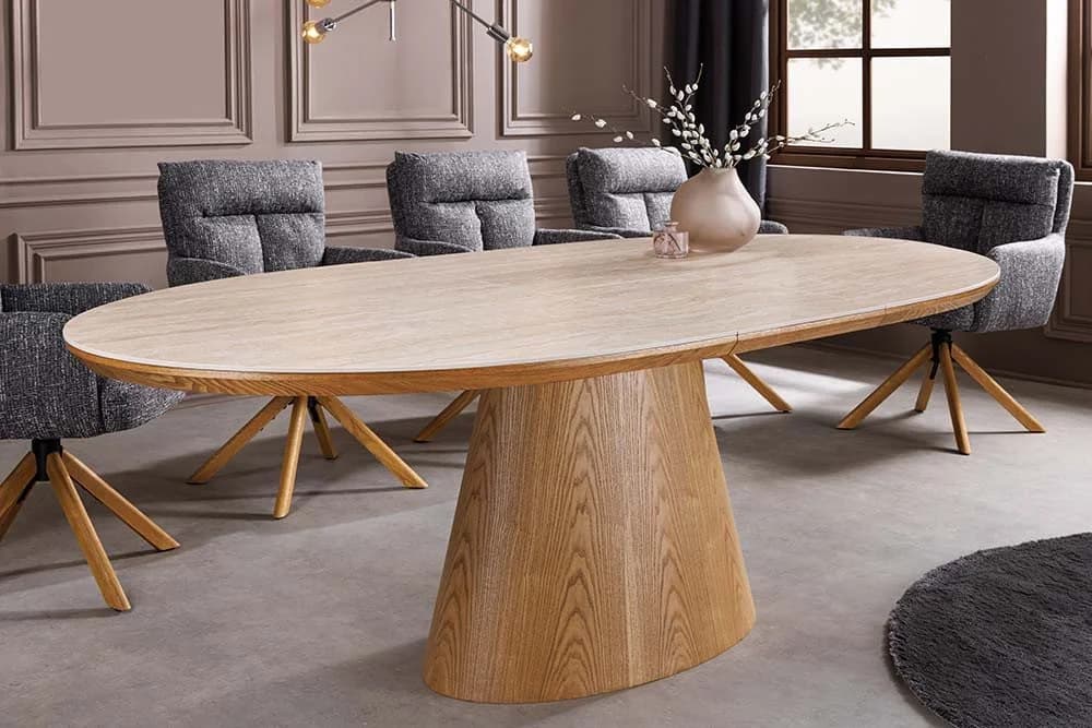 riess-ambiente Esstisch UNIQUE Keramik Eiche ausziehbar oval - Bild 4