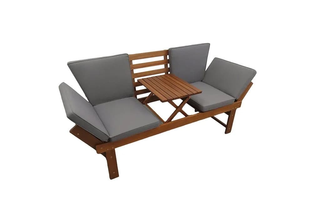 riess-ambiente Gartenbank MODULAR 200cm natur FSC Holz klappbar mit Tisch