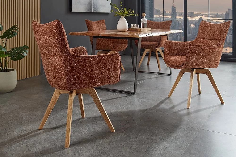 riess-ambiente Drehstuhl VOGUE Rostbraun Eiche 360° drehbar