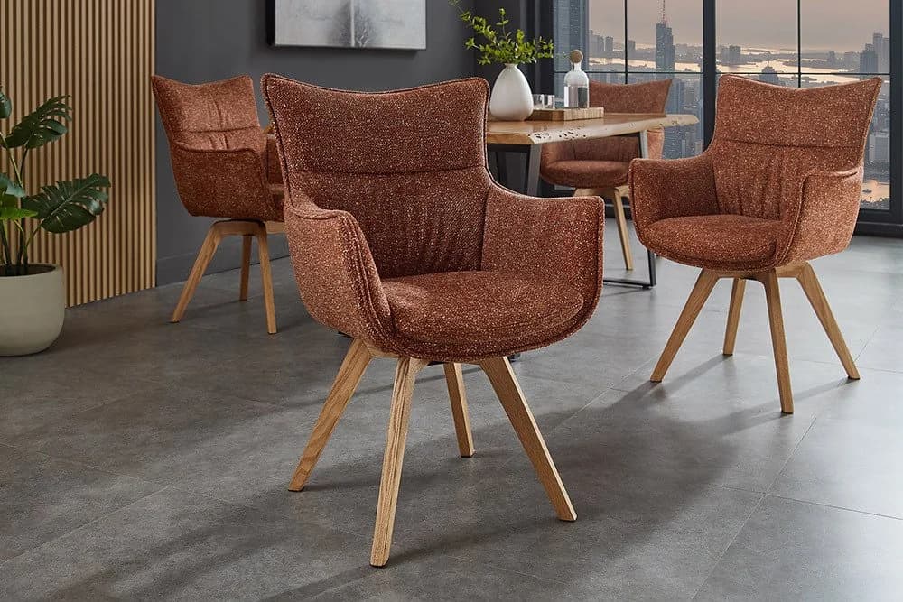 riess-ambiente Drehstuhl VOGUE Rostbraun Eiche 360° drehbar - Bild 2