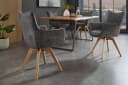 riess-ambiente Drehstuhl VOGUE anthrazit/natur - Strukturstoff, Eiche, 360° drehbar, Armlehne Bild 1