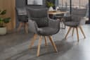 riess-ambiente Drehstuhl VOGUE anthrazit/natur - Strukturstoff, Eiche, 360° drehbar, Armlehne Bild 2