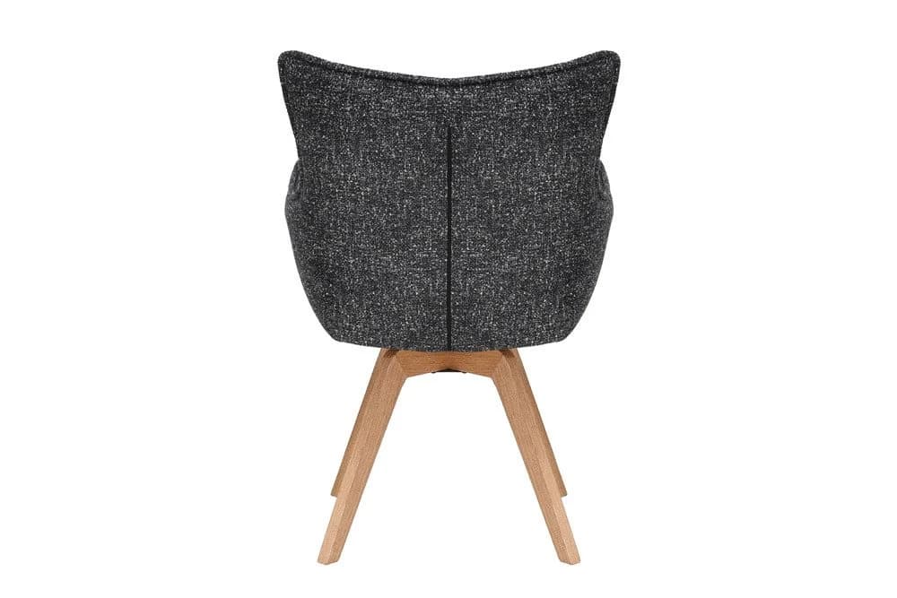 riess-ambiente Drehstuhl VOGUE anthrazit/natur - Strukturstoff, Eiche, 360° drehbar, Armlehne - Bild 4