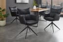 riess-ambiente Drehstuhl VOGUE Schwarz Kunstleder Metallgestell 360° drehbar Bild 2