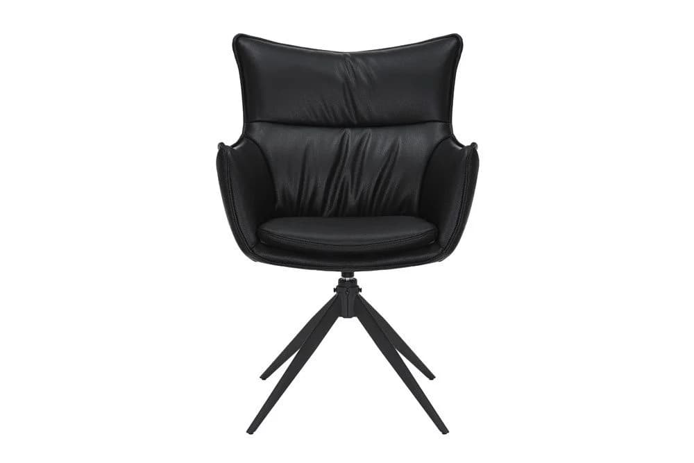 riess-ambiente Drehstuhl VOGUE Schwarz Kunstleder Metallgestell 360° drehbar - Bild 3