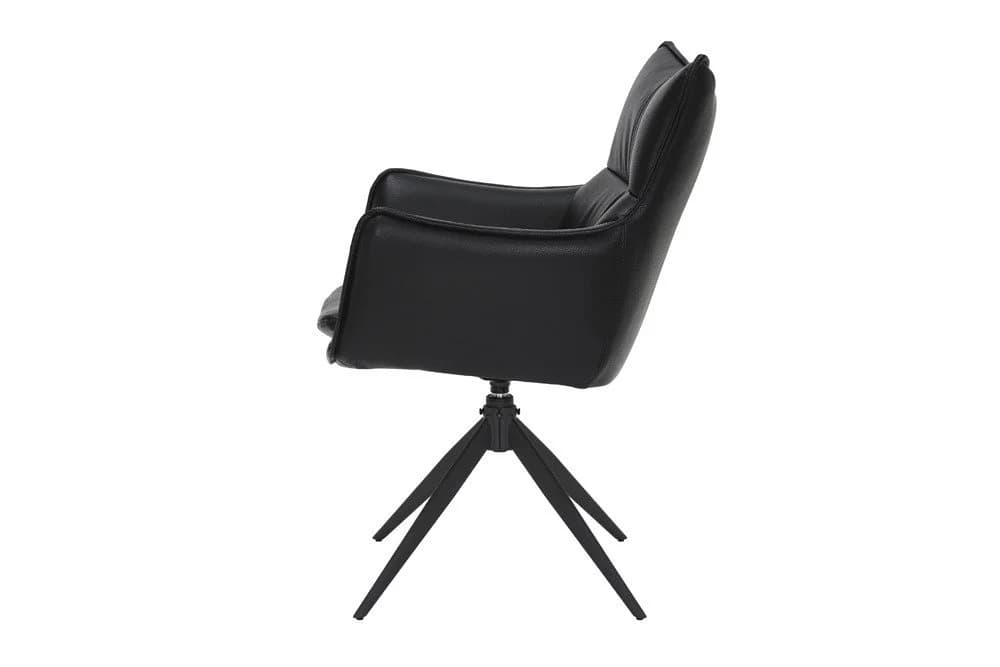 riess-ambiente Drehstuhl VOGUE Schwarz Kunstleder Metallgestell 360° drehbar - Bild 4