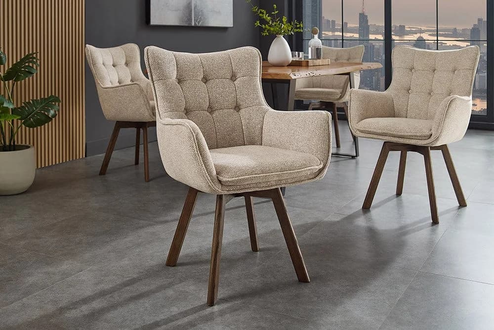riess-ambiente Drehstuhl THOR beige/braun mit Armlehne - Bild 2