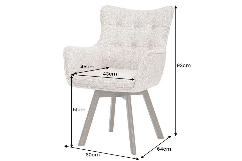 Riess Ambiente Drehstuhl THOR Taupe Braun Eichenholz - Bild 5