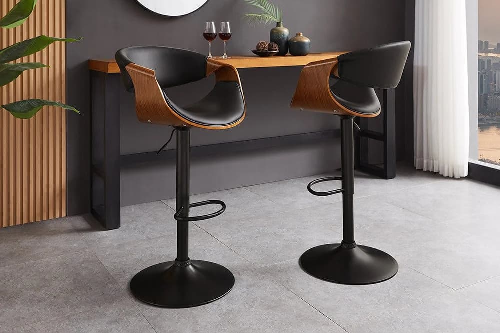 riess-ambiente Barhocker ORGANIC schwarz höhenverstellbar drehbar