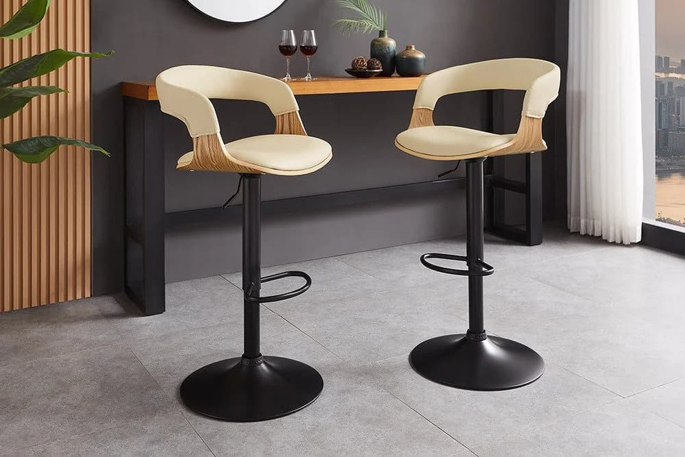 riess-ambiente Barhocker MANHATTAN Creme Beige Metall höhenverstellbar 360° drehbar - Bild 2