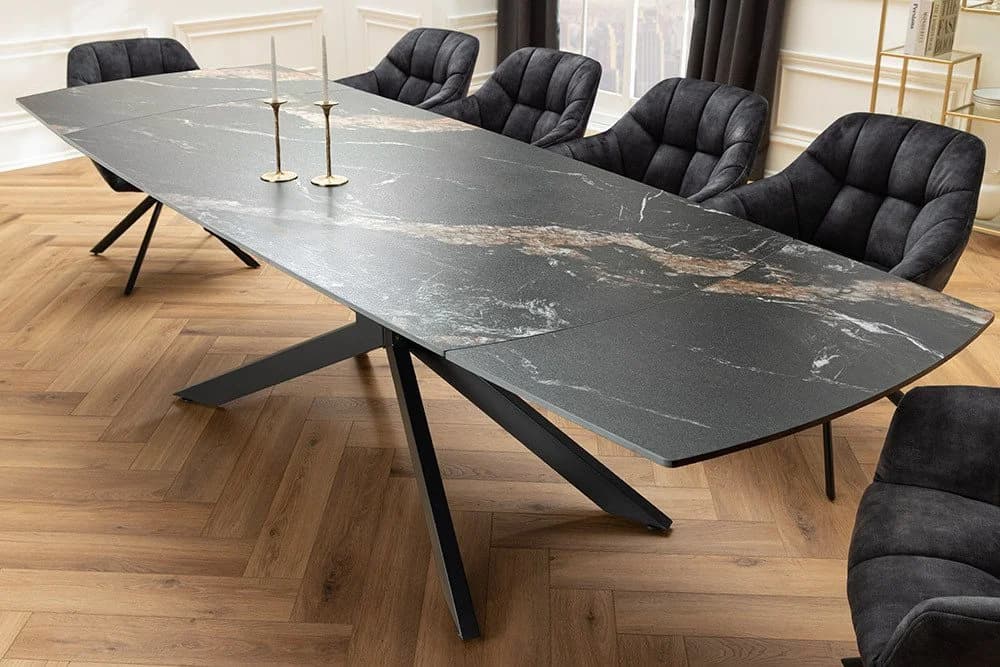 riess-ambiente Esstisch COSMOS Keramik ausziehbar schwarz/gold