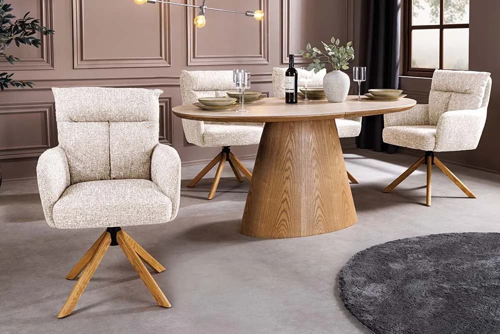 riess-ambiente Polsterstuhl BIG GEORGE Champagner Greige 360° Drehstuhl - Bild 2