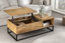 riess-ambiente Couchtisch MAKASSAR FUNCTION 110cm beige höhenverstellbar Massivholz Metall Bild 4