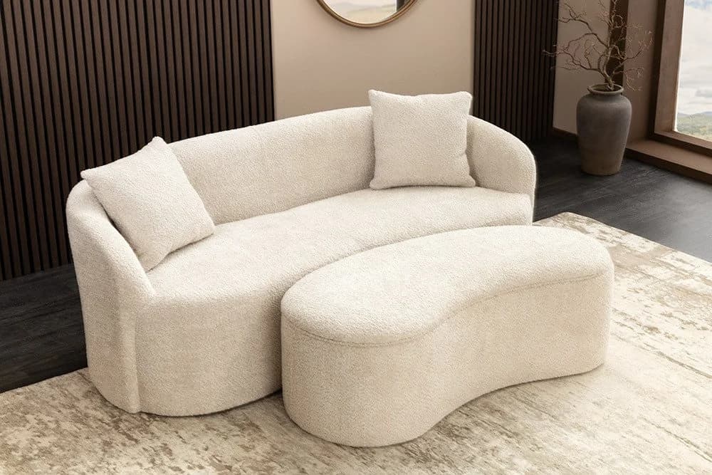 riess-ambiente 2-Sitzer Sofa ELEMENTAL 180 cm Champagner Beige Bouclé - Bild 2