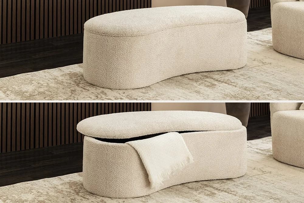riess-ambiente Sitzbank ELEMENTAL 120cm Champagner Beige mit Stauraum - Bild 5