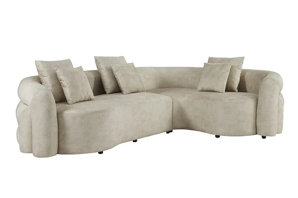 riess-ambiente Wohnlandschaft VOGUE 290cm beige Samt XXL-Sofa