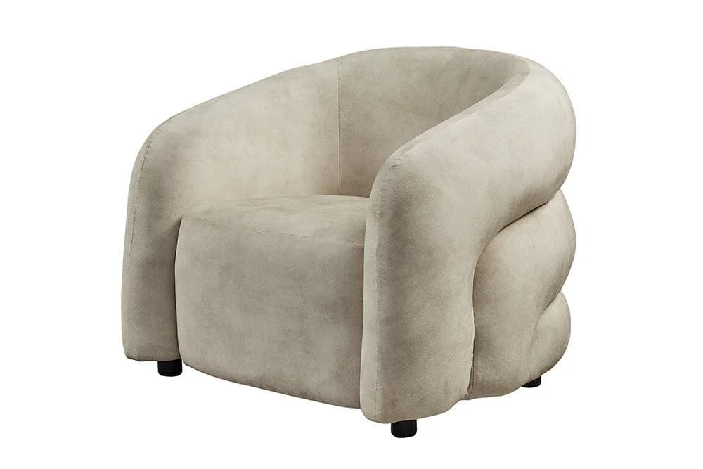 riess-ambiente Loungesessel VOGUE 95cm beige – Sessel mit Armlehnen, Samtbezug, modern