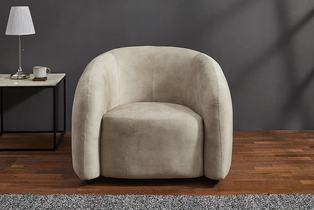 riess-ambiente Loungesessel VOGUE 95cm beige – Sessel mit Armlehnen, Samtbezug, modern - Bild 3