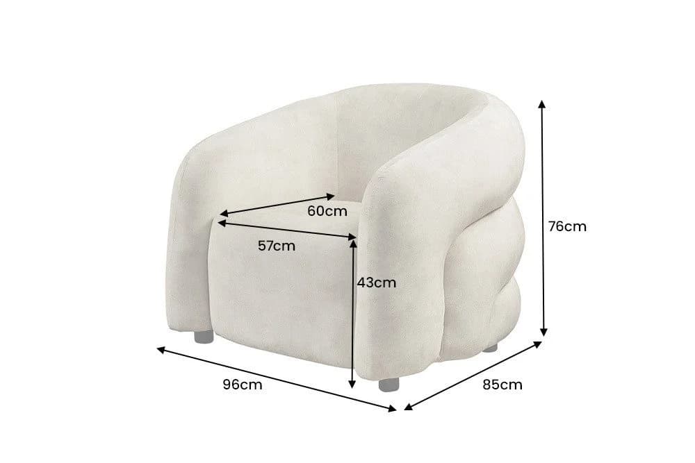 riess-ambiente Loungesessel VOGUE 95cm beige – Sessel mit Armlehnen, Samtbezug, modern - Bild 4