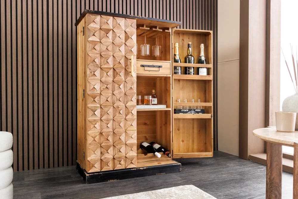 riess-ambiente Barschrank BODEGA 120cm natur Pinienholz Massivholz - Bild 3