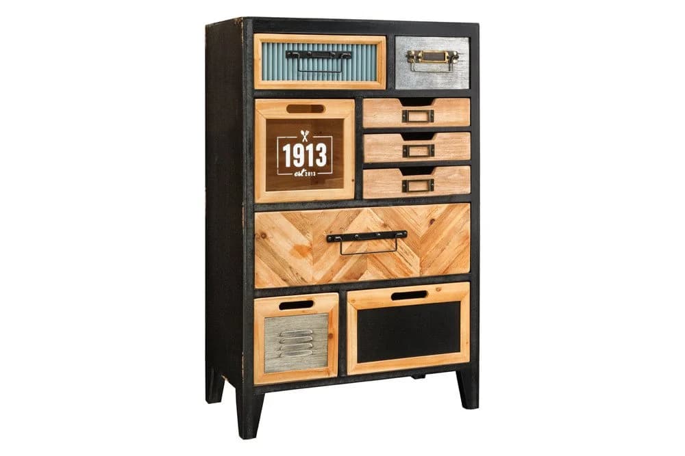 riess-ambiente Kommode SECRETS Industrial Pinienholz Metall Vintage