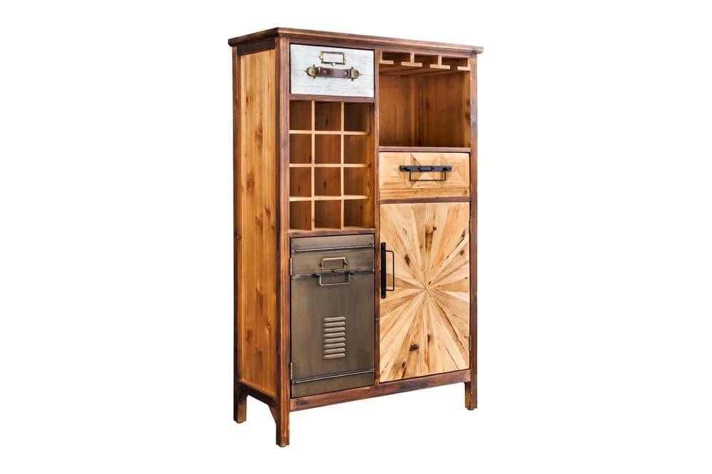 riess-ambiente Barschrank ATELIER 120cm Pinienholz Metall Vintage