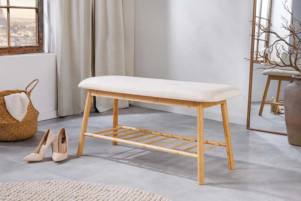 riess-ambiente Schuhbank ZEN-BO 90cm Bambus FSC Regal Sitzbank mit Stauraum - Bild 3