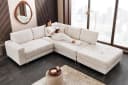 riess-ambiente Ecksofa KENT 220cm Champagner-Beige Strickstoff mit Hocker Bild 2