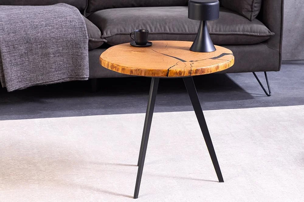 riess-ambiente Couchtisch ARBOR rund Eichenholz massiv schwarz - Bild 4