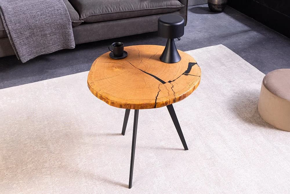 riess-ambiente Couchtisch ARBOR rund Eichenholz massiv schwarz - Bild 5