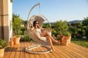 riess-ambiente Hängesessel ROPE Greige Aluminium Polyrattan mit Kissen Bild 3