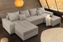 riess-ambiente Wohnlandschaft LODGE 315 cm Greige Cord XXL-Sofa mit Federkern Bild 3
