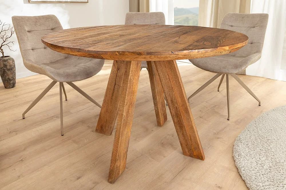 riess-ambiente Esstisch ART WOOD Rund Mangoholz Lackiert Braun - Bild 4