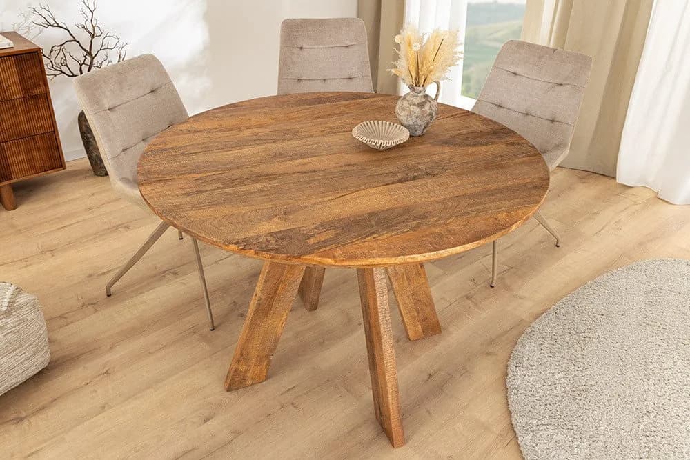 riess-ambiente Esstisch ART WOOD Rund Mangoholz Lackiert Braun - Bild 5